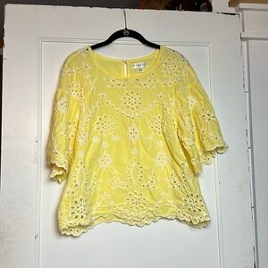 Studio JPR Yellow eyelet top